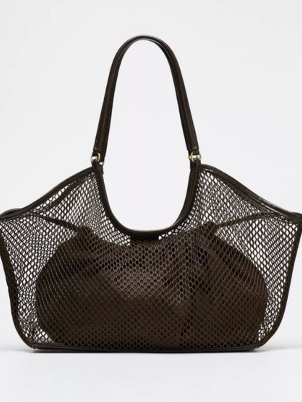 ZARA Mesh Tote Bag with Inner Pouch